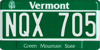 VT license plate NQX705