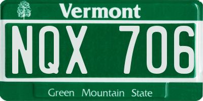 VT license plate NQX706