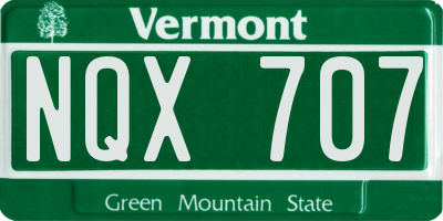VT license plate NQX707