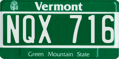VT license plate NQX716