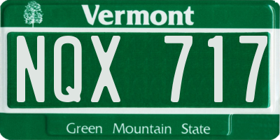VT license plate NQX717