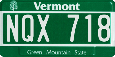 VT license plate NQX718