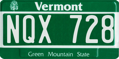 VT license plate NQX728