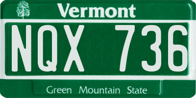 VT license plate NQX736