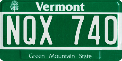 VT license plate NQX740