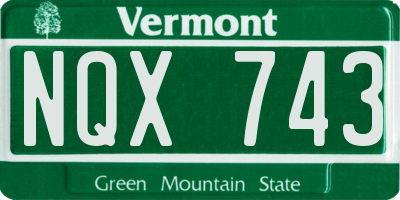 VT license plate NQX743