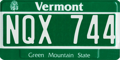 VT license plate NQX744