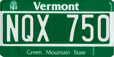 VT license plate NQX750
