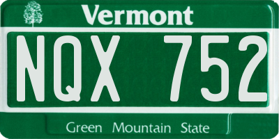VT license plate NQX752