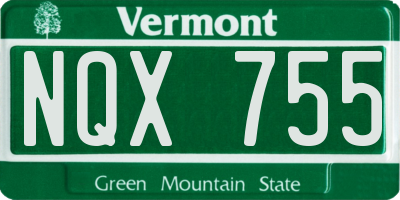 VT license plate NQX755