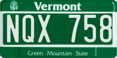 VT license plate NQX758