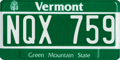 VT license plate NQX759