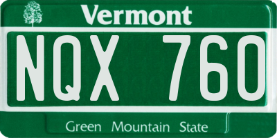 VT license plate NQX760