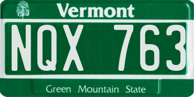VT license plate NQX763