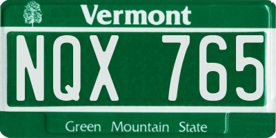 VT license plate NQX765