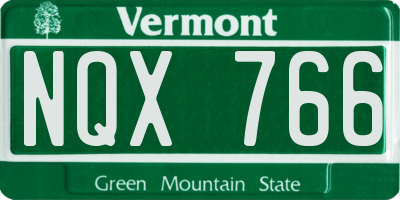 VT license plate NQX766