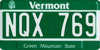VT license plate NQX769