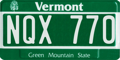 VT license plate NQX770