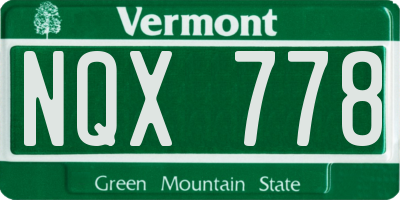 VT license plate NQX778