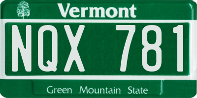 VT license plate NQX781