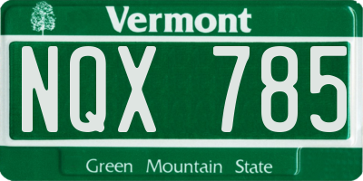 VT license plate NQX785