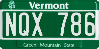 VT license plate NQX786