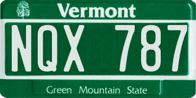 VT license plate NQX787