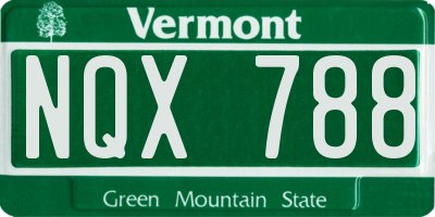 VT license plate NQX788