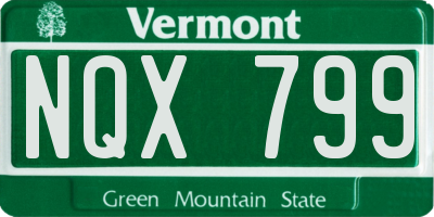 VT license plate NQX799