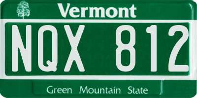 VT license plate NQX812