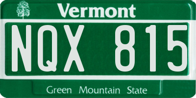 VT license plate NQX815
