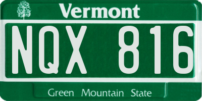 VT license plate NQX816