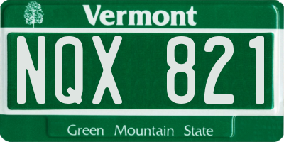 VT license plate NQX821