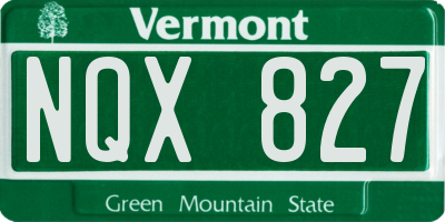 VT license plate NQX827