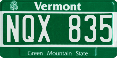 VT license plate NQX835