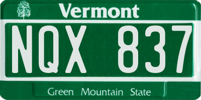 VT license plate NQX837