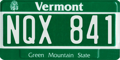 VT license plate NQX841