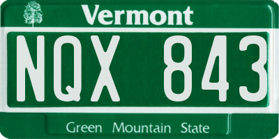 VT license plate NQX843