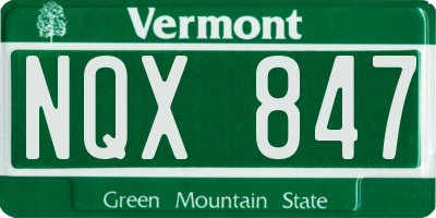 VT license plate NQX847