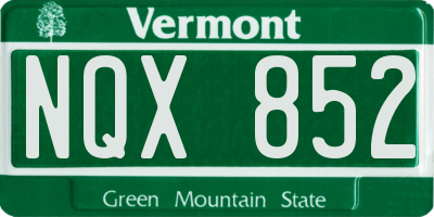 VT license plate NQX852