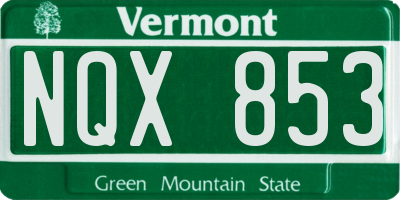 VT license plate NQX853