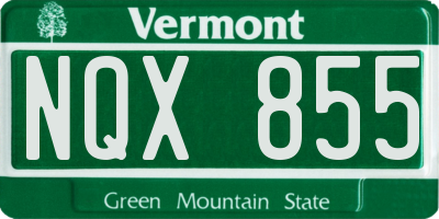 VT license plate NQX855
