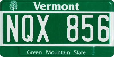 VT license plate NQX856