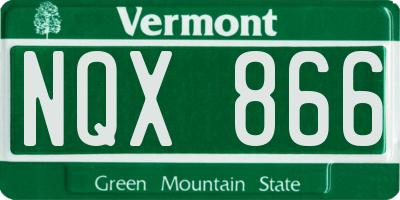 VT license plate NQX866