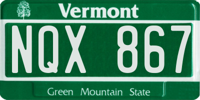 VT license plate NQX867