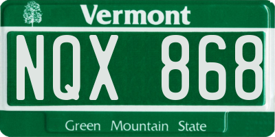 VT license plate NQX868