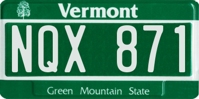 VT license plate NQX871