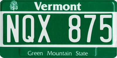 VT license plate NQX875