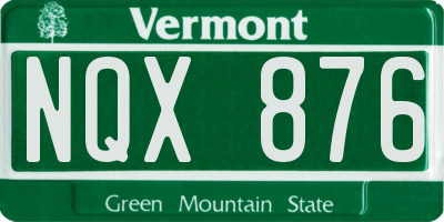 VT license plate NQX876
