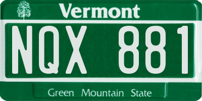 VT license plate NQX881